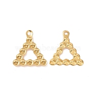 Ion Plating(IP) 304 Stainless Steel Pendant Rhinestone Settings, Triangle Charms, Golden, Fit For 1mm Rhinestone, 14x12x1mm, Hole: 1.2mm(STAS-F293-04G)