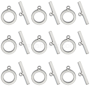 25Pcs 201 Stainless Steel Toggle Clasps, Nickel Free, Ring, Stainless Steel Color, Ring: 17x13.5x2mm, Hole: 1.8mm, Bar: 22x6x2mm, Hole: 1.8mm(STAS-SC0006-74)