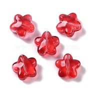 Baking Paint Glass Beads, Star, Red, 11.5x12x6.5mm, Hole: 1.2mm(GLAA-S202-10A)