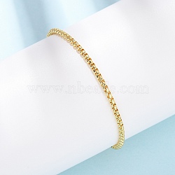Brass Boston Link Chains Bracelets for Women, Long-Lasting Plated, Rack Plating, Cadmium Free & Lead Free, Real 18K Gold Plated, 18.7x0.25cm(BJEW-C140-17G)