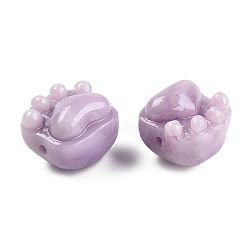 Opaque Resin Beads, Imitation Jade, Cat Claw, Plum, 14x15x13mm, Hole: 1.8mm(RESI-N038-02J)