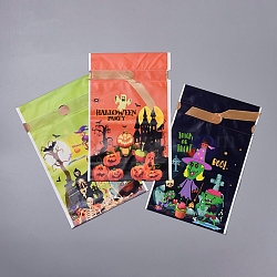 Halloween Drawstring Gift Bags, Goody Bags with Bow-Tie, Party Favors Supplies Gift Wrapping, Mixed Color, 23x15x0.01cm, 3 styles, about  45~50pcs/bag(ABAG-G008-B01-04)