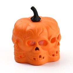 Halloween Resin LED Pumpkin Jack-O'-Lantern Light, Candle Tea Lights, for Halloween Party, Built-in Battery, Black, 57x56x56mm(AJEW-Z004-03B)