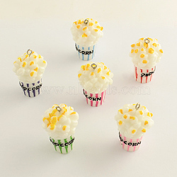 Popcorn Resin Pendants, Mixed Color, 37.5~39x22mm, Hole: 2mm(X-RESI-R137-M)