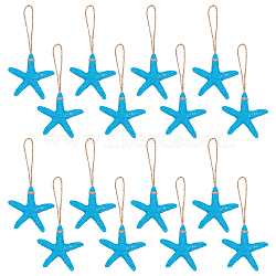 ARRICRAFT Resin Pendants, Decorations, Starfish, Dark Turquoise, 56x56mm(HJEW-AR0001-02)