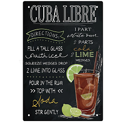 Vintage Metal Tin Sign, Iron Wall Decor for Bars, Restaurants, Cafes Pubs, Rectangle, Drink Pattern, 300x200x0.5mm(AJEW-WH0189-036)