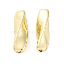 Brass Spacer Baeds, Twist, Real 14K Gold Plated, 17x5mm, Hole: 1.3mm(KK-Z084-07G-01)