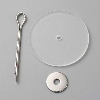 Doll Rotatable Joints Accessories, for DIY Crafts Toys Teddy Bear Making, with Plastic Discs, Iron Washers & Pins, Platinum, 43.5x6.5x1.5mm, 10 sets/bag