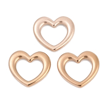 Ion Plating(IP) 304 Stainless Steel Linking Rings, Heart, Rose Gold, 15.8x17.5x2.2mm, Hole: 10x11mm