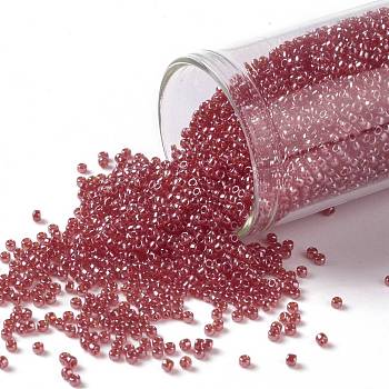 TOHO Round Seed Beads, Japanese Seed Beads, (109B) Siam Ruby Transparent Luster, 15/0, 1.5mm, Hole: 0.7mm, about 15000pcs/50g
