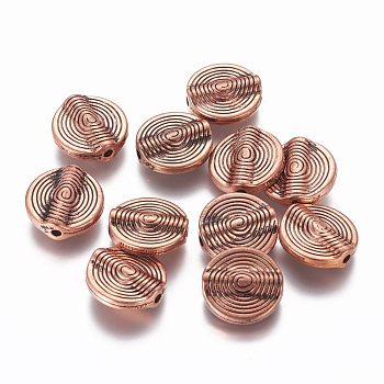CCB Plastic Beads, Flat Round, Red Copper, 16x5mm, Hole: 2mm