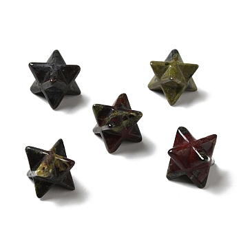 Natural Dragon Blood Beads, No Hole/Undrilled, Merkaba Star, 12.5~13x12.5~13x12.5~13mm