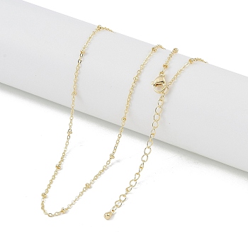 Brass Satellite Chains Necklaces, Real 18K Gold Plated, 16.93 inch(430mm)