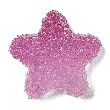 Resin Decoden Cabochons, Imitation Candy, Two Tone, Gradient Color, Star, Orchid, 17x18x6mm