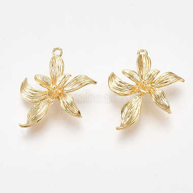 Real 18K Gold Plated Flower Brass Pendants