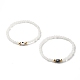 Natural White Jade Round Beads Stretch Bracelet Set(BJEW-JB07000)-1