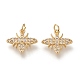 Brass Micro Pave Cubic Zirconia Pendants(KK-K246-12G)-1