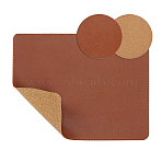 3Pcs Cork & Leather Mouse Pad, Office Table Mat, Rectangle/Flat Round, Saddle Brown, 100~300x100~240x2~4mm(AJEW-OC0014-75D)