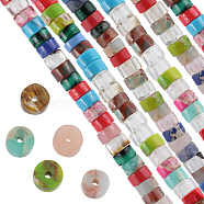2 Strands Natural & Synthetic Mixed Stone Beads Strands, Heishi Beads, Flat Round/Disc, Mixed Dyed and Undyed, 4x2.5mm, Hole: 0.7mm, about 167pcs/strand, 15.43 inch(39.2cm)(G-SC0002-74)