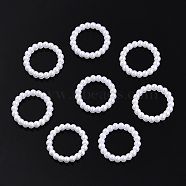 ABS Plastic Imitation Pearl Linking Rings, Ring, White, 14x2.5mm, Inner Diameter: 10mm, about 1000pcs/bag(OACR-T015-06B-01)