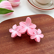 Candy Color Three Flower Plastic Claw Hair Clips, Hair Accessories for Women & Girls, Pink, 95x55mm(PW-WG6FDF6-04)