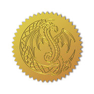 Self Adhesive Gold Foil Embossed Stickers, Medal Decoration Sticker, Dragon, 5x5cm(DIY-WH0211-382)