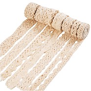 WEWAYSMILE 7Yards 1 Styles Vintage Crochet Lace Ribbon, Crochet Sewing Lace, Crochet Lace Trim Ribbon, for Gift Package Wrapping Scrapbooking Supplies, Beige, 3/8~3/4 inch(10~20mm)(JX108A)
