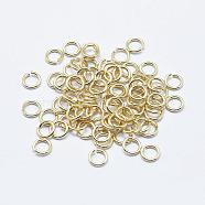 Brass Open Jump Rings, Long-Lasting Plated, Nickel Free, Ring, Real 18K Gold Plated, 20 Gauge, 5x0.8mm, Inner Diameter: 3.4mm, about 870pcs/bag, about 50g/bag(KK-G331-08-5x0.8-NF)