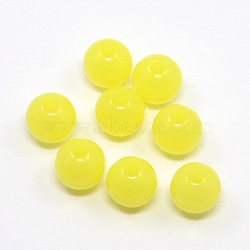 Imitation Jelly Acrylic Beads, Round, Yellow, 8mm, Hole: 2mm, about 1892pcs/500g(JACR-R001-8mm-14)