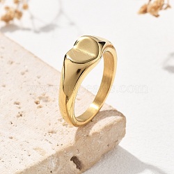 304 Stainless Steel Finger Rings, Ion Plating(IP), Heart, Golden, 7.5mm, Inner Diameter: 17mm(RJEW-Q012-02G)