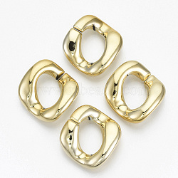 UV Plating Acrylic Linking Rings, Quick Link Connectors, for Twisted Chains Making, Twist, Golden, 31x29x7mm, Inner Diameter: 17x11mm(X-OACR-N009-003A-B02)