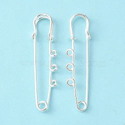 Iron Brooch Findings, Nice for DIY Brooch Making, Kilt Needles, Silver, 50x15mm(KK-Q491-S)