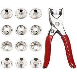 Press Button Snap Fastener Pliers and Copper Snap Buttons, Red, 125x126x15mm(ABAG-PH0019-02)