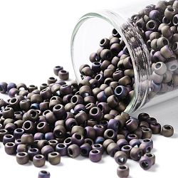 TOHO Round Seed Beads, Japanese Seed Beads, (615) Matte Color Iris Purple, 8/0, 3mm, Hole: 1mm, about 222pcs/10g(X-SEED-TR08-0615)