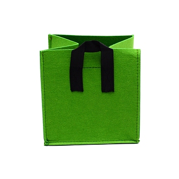 Felt Cloth Bag, with Polyester Handle, Sqaure, Lime Green, 7-5/8x7-1/2 inch(19.5x19cm)
