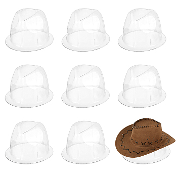 PVC Plastic Hat Stand Rack, Tabletop Fedora Hat Holders, Display Wig Stand, Clear, 240x205x130mm