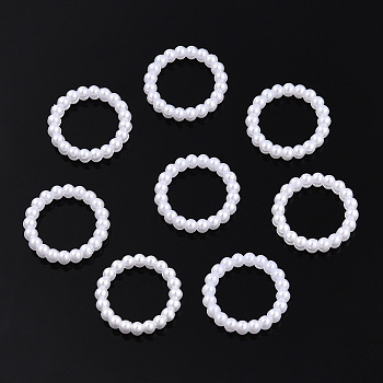 ABS Plastic Imitation Pearl Linking Rings, Ring, White, 14x2.5mm, Inner Diameter: 10mm, about 1000pcs/bag
