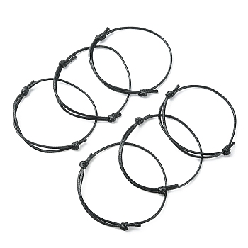 Korean Waxed Polyester Cord Bracelet Making, for Jewelry Making Supplies, Black, Adjustable Diameter: 40~70mm