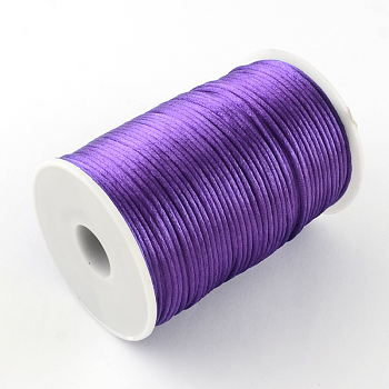 Polyester Cords, Mauve, 2mm, about 98.42 yards(90m)/roll