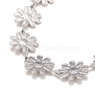 Enamel Daisy Link Chains Bracelet(BJEW-P271-01P-03)-3