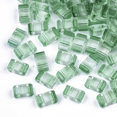 5mm LimeGreen Rectangle Glass Beads