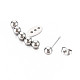 304 Stainless Steel Beaded Horizontal Bar Stud Earrings(EJEW-N016-016P)-5