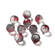 Transparent Glass Beads, Gradient Color, Round, FireBrick, 12.5x12mm, Hole: 1.4mm(GLAA-D025-03E)
