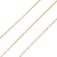 Brass Cable Chains, Soldered, Real 14K Gold Filled Chains, Real 14K Gold Plated, Link: 2.3x1.1x0.3mm(CHC-M023-14G)