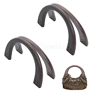 Wood Bag Handles, Arch, for Straw Woven Bag Making, Coffee, 11.6x18.7x1.2cm, Hole: 4mm(FIND-WH0034-09)