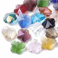 Transparent Glass Beads, Faceted, Mixed Style, Mixed Shape, Mixed Color, 12x15x7.5mm, Hole: 1mm(GLAA-Q067-01)