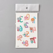 Removable Temporary Tattoos, Water Proof, Cartoon  Paper Stickers, Animal with Number, Colorful, 120~121.5x75mm(AJEW-WH0061-B01)