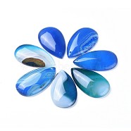 Natural Agate Pendants, Dyed & Heated, teardrop, 45~46x26x6~7mm, Hole: 1.8mm(G-F638-01)
