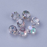 K9 Glass Beads, Faceted, Bicone, Ghost Light, 3x3mm, Hole: 0.8mm(RGLA-F063-A-001GL)