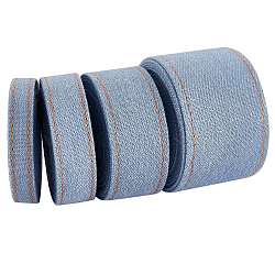 4 Style Stitch Denim Ribbon, Garment Accessories, for DIY Crafts Hairclip Accessories and Sewing Decoration, Cornflower Blue, 2m/style(OCOR-SZ0001-05A-01)
